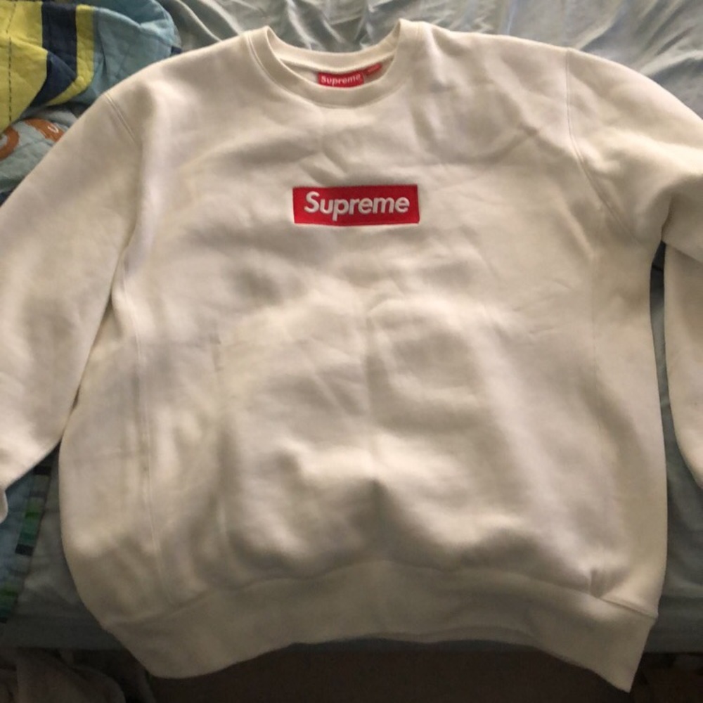 Supreme White Box Logo Crewneck